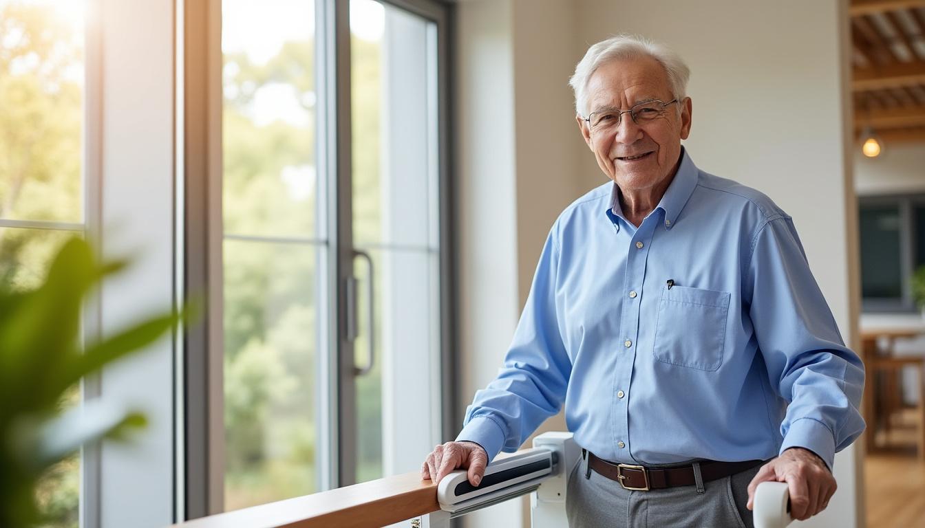 découvrez notre plateforme monte-escalier debout, une solution innovante conçue pour améliorer votre autonomie à domicile en toute sécurité et confort.